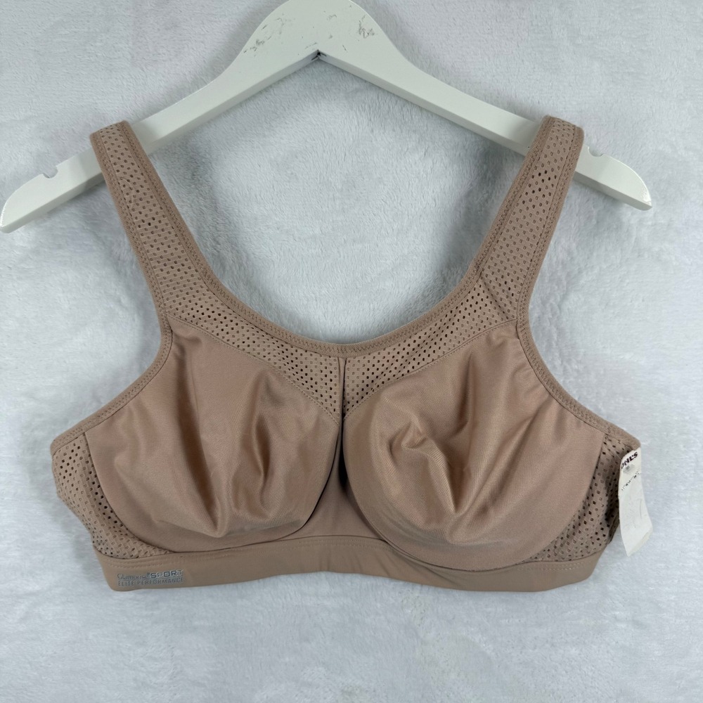 Glamorise Sport Elite Performance Wirefree Bra 1154 Nude Beige 38B New‎